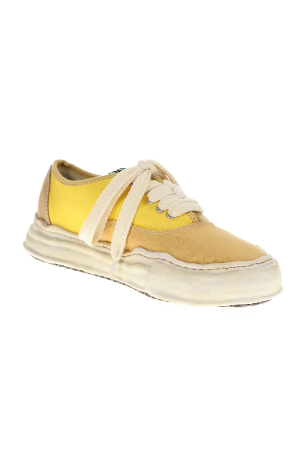 -BAKER- Over-dyed original sole canvas Low-Top sneakers Yellow