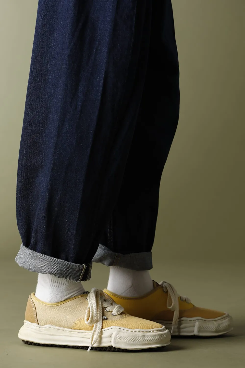 -BAKER- Over-dyed original sole canvas Low-Top sneakers Yellow
