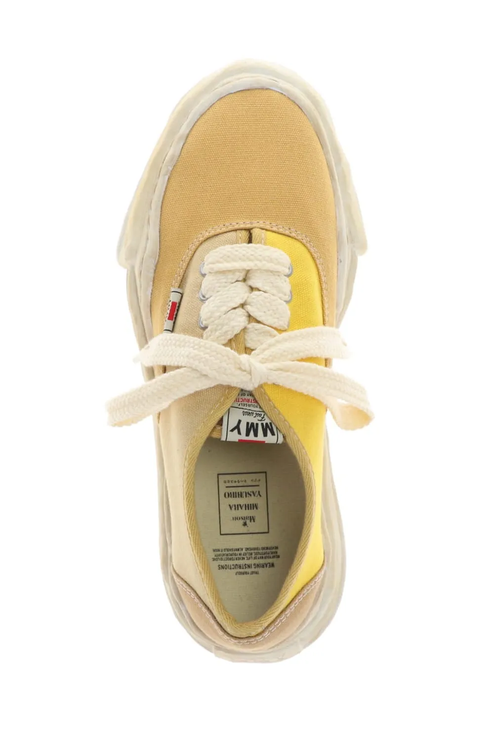 -BAKER- Over-dyed original sole canvas Low-Top sneakers Yellow