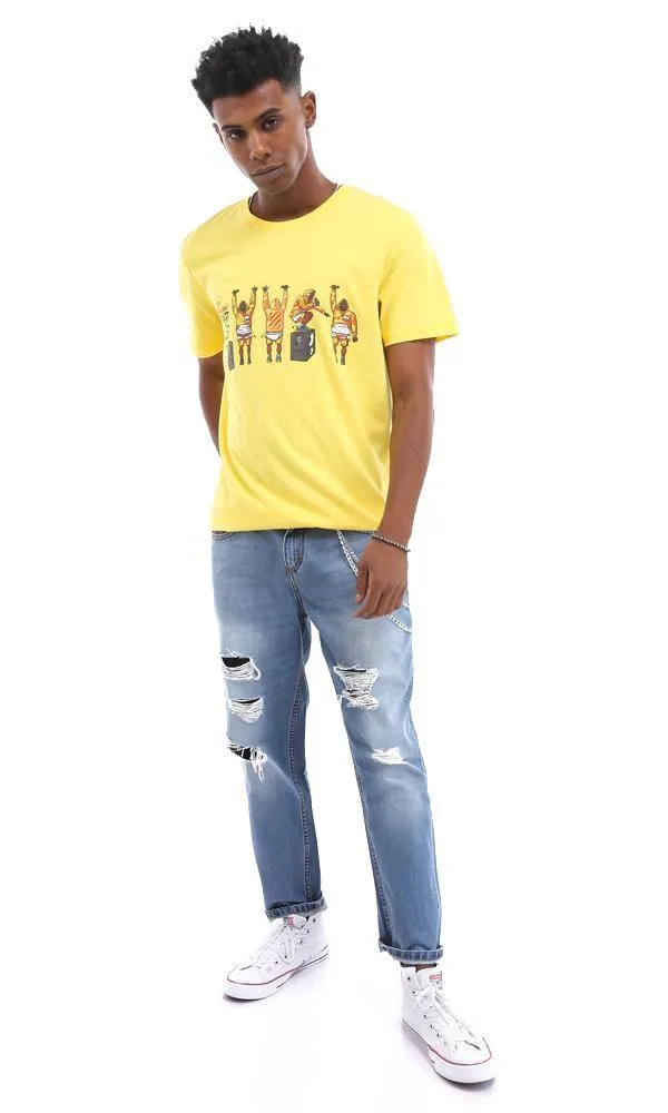 95119 "Rap Set" Medium Yellow Cotton Summer T-Shirt