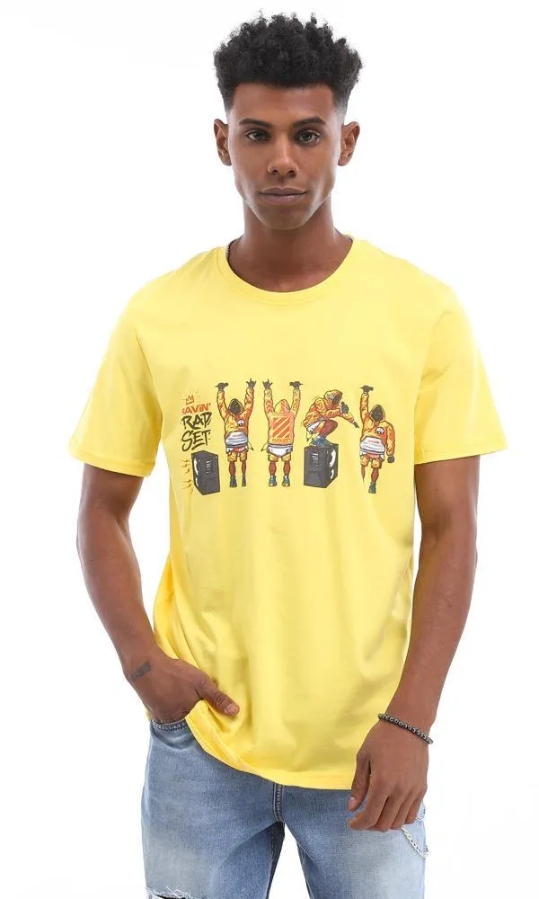 95119 "Rap Set" Medium Yellow Cotton Summer T-Shirt