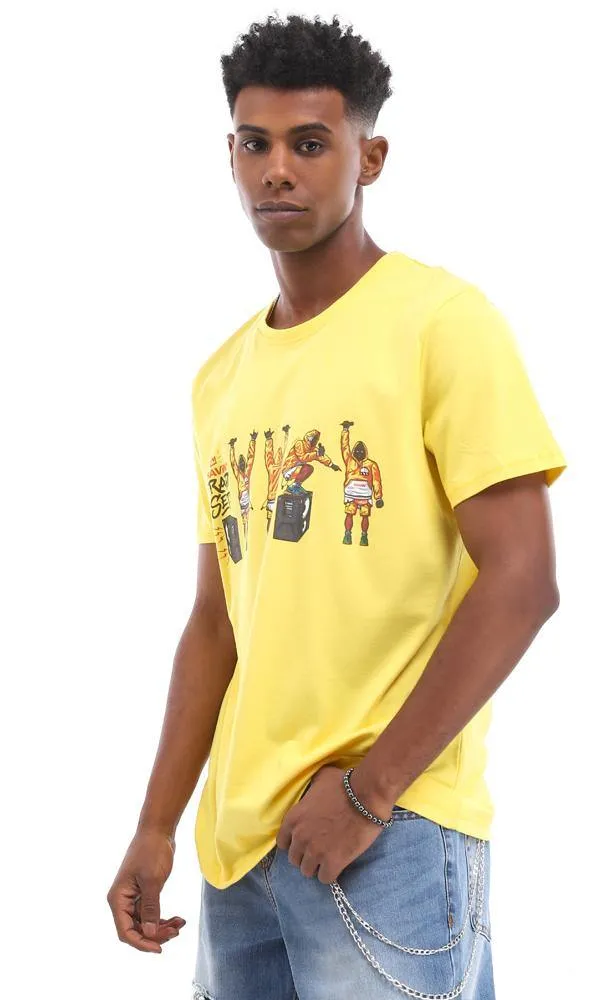 95119 "Rap Set" Medium Yellow Cotton Summer T-Shirt