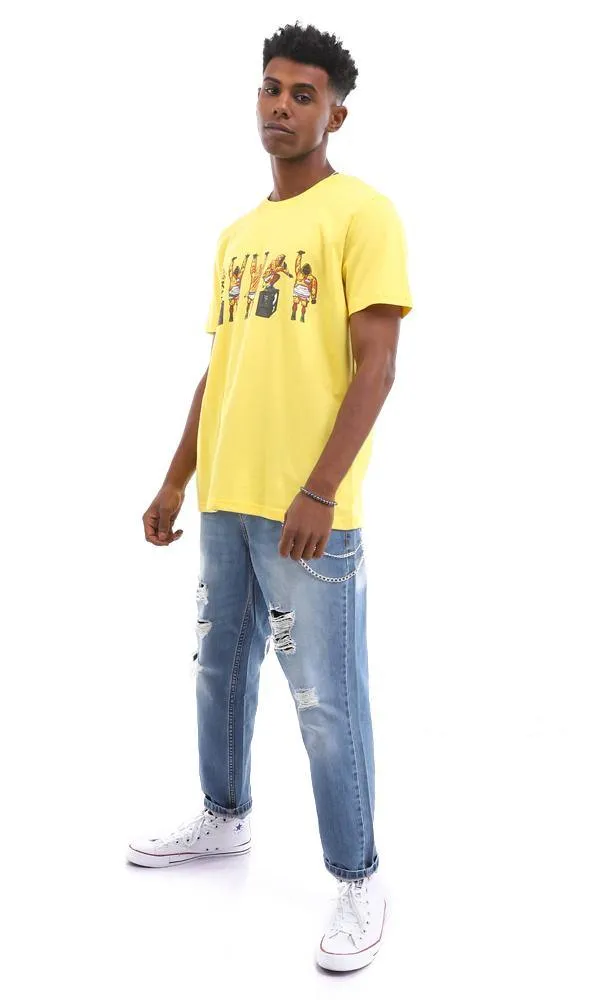 95119 "Rap Set" Medium Yellow Cotton Summer T-Shirt