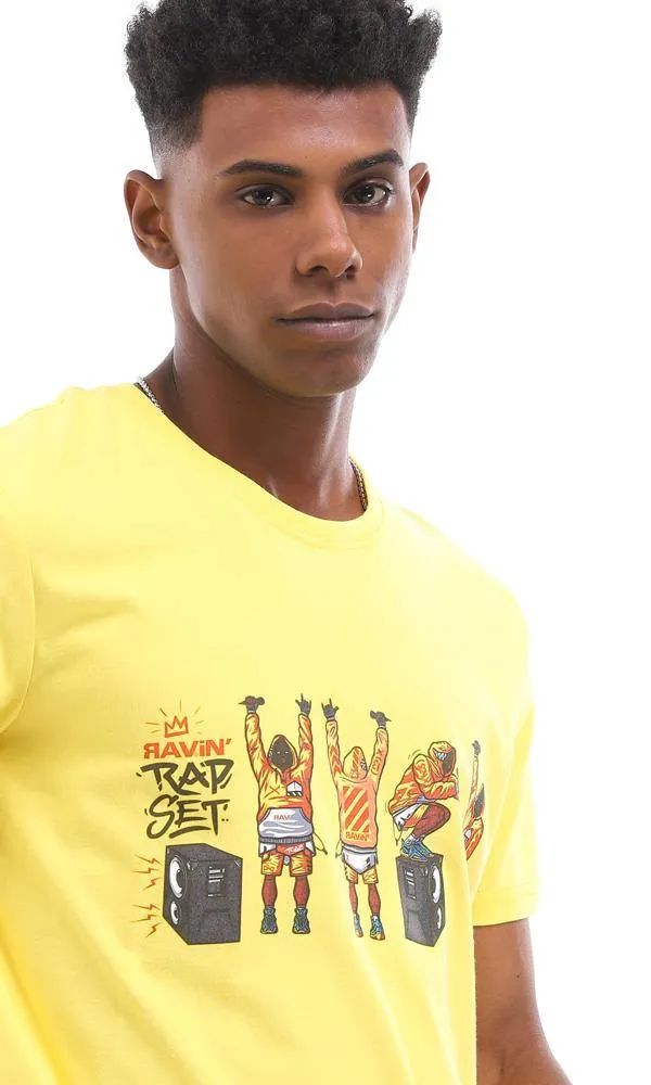 95119 "Rap Set" Medium Yellow Cotton Summer T-Shirt