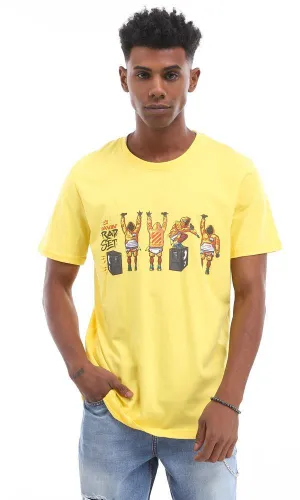 95119 "Rap Set" Medium Yellow Cotton Summer T-Shirt