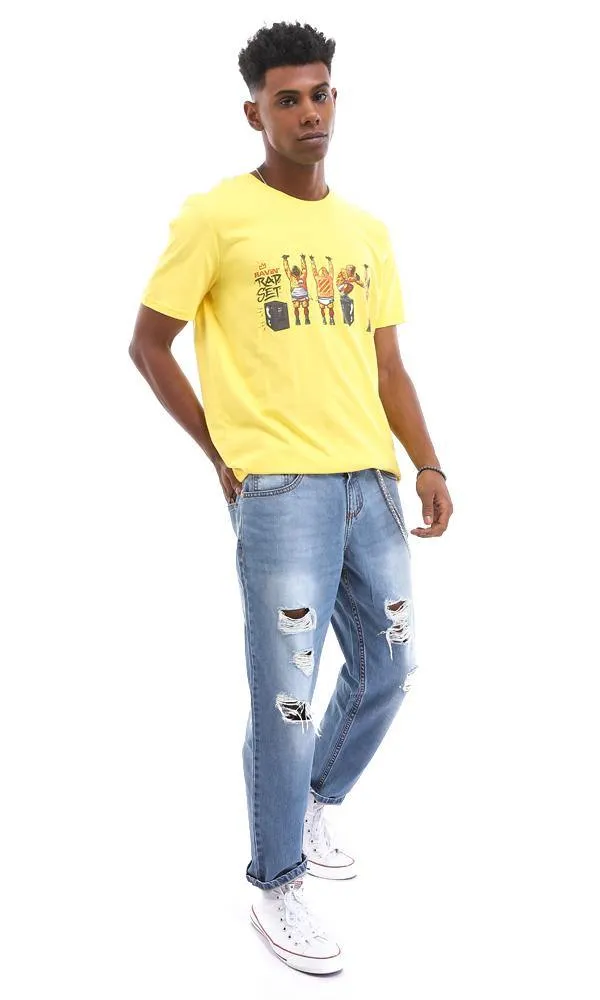 95119 "Rap Set" Medium Yellow Cotton Summer T-Shirt