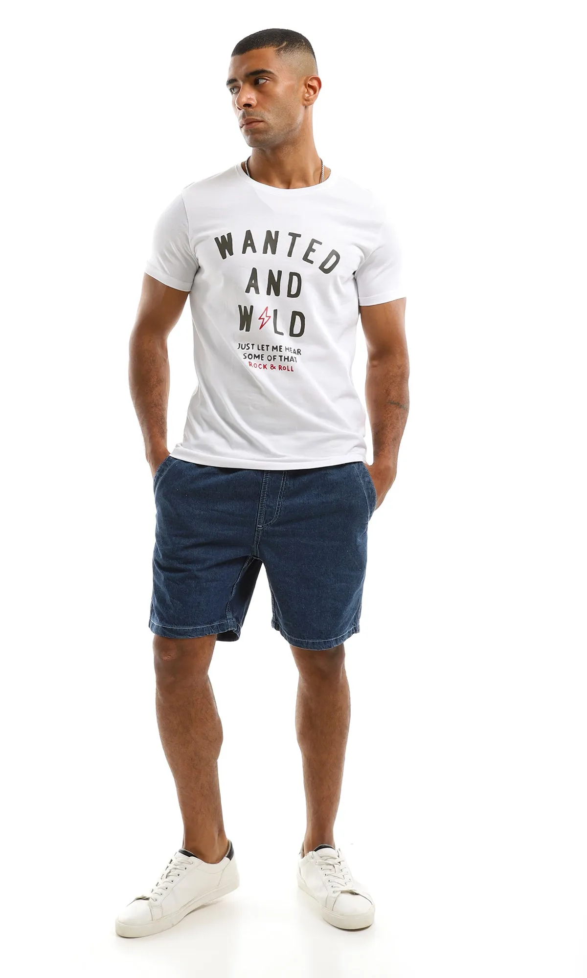 97742 "Wanted & Wild" Printed White Tee