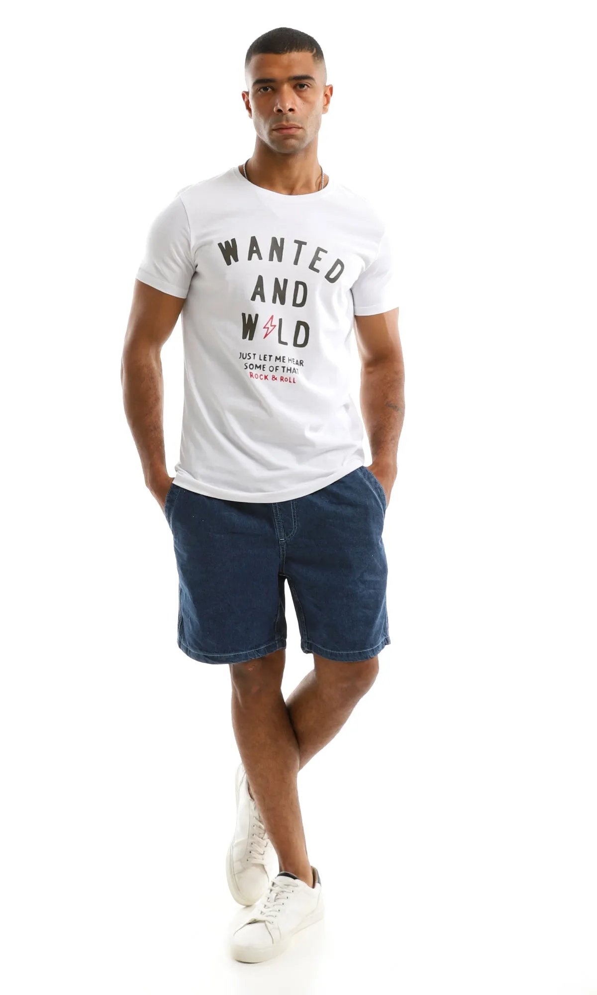 97742 "Wanted & Wild" Printed White Tee