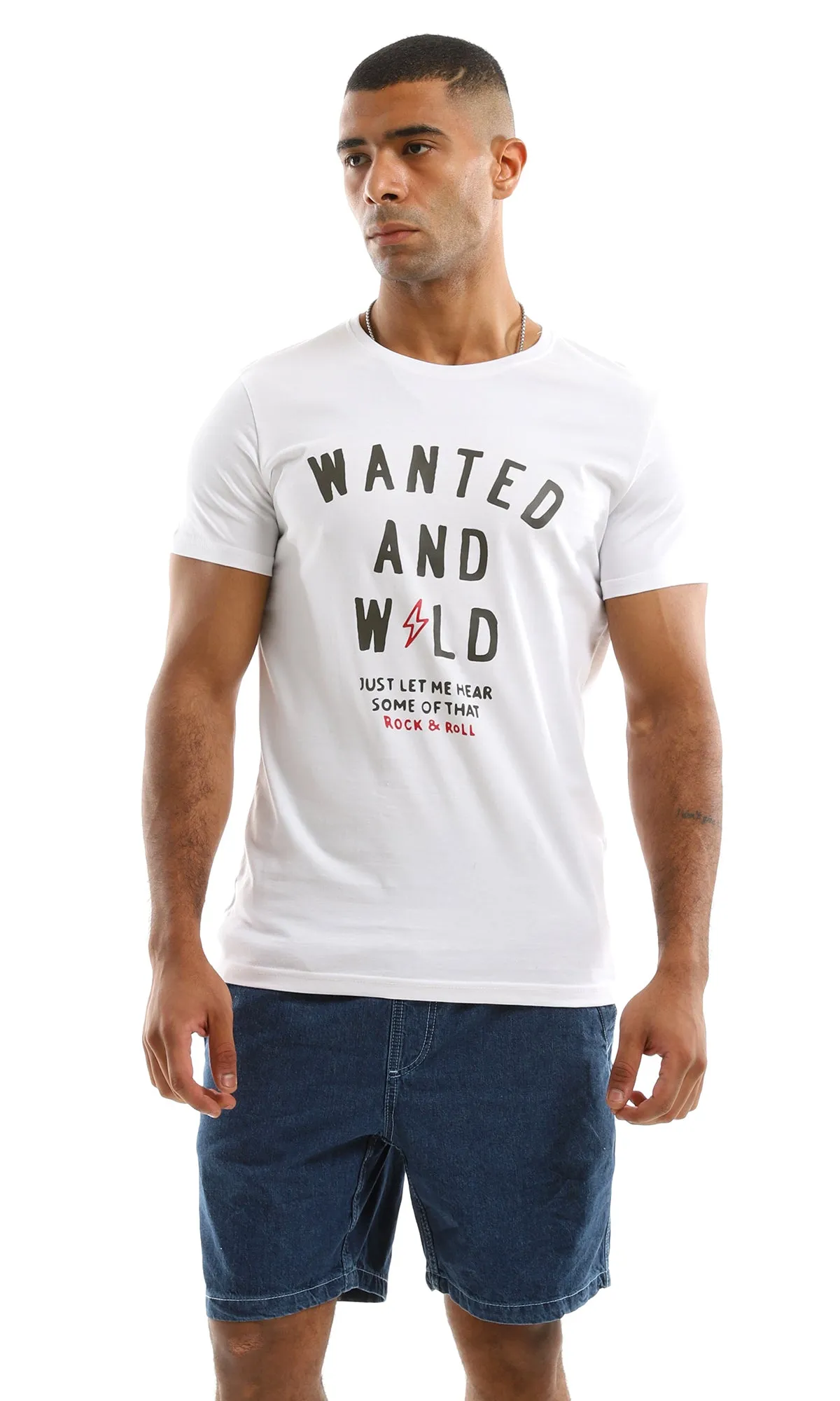 97742 "Wanted & Wild" Printed White Tee