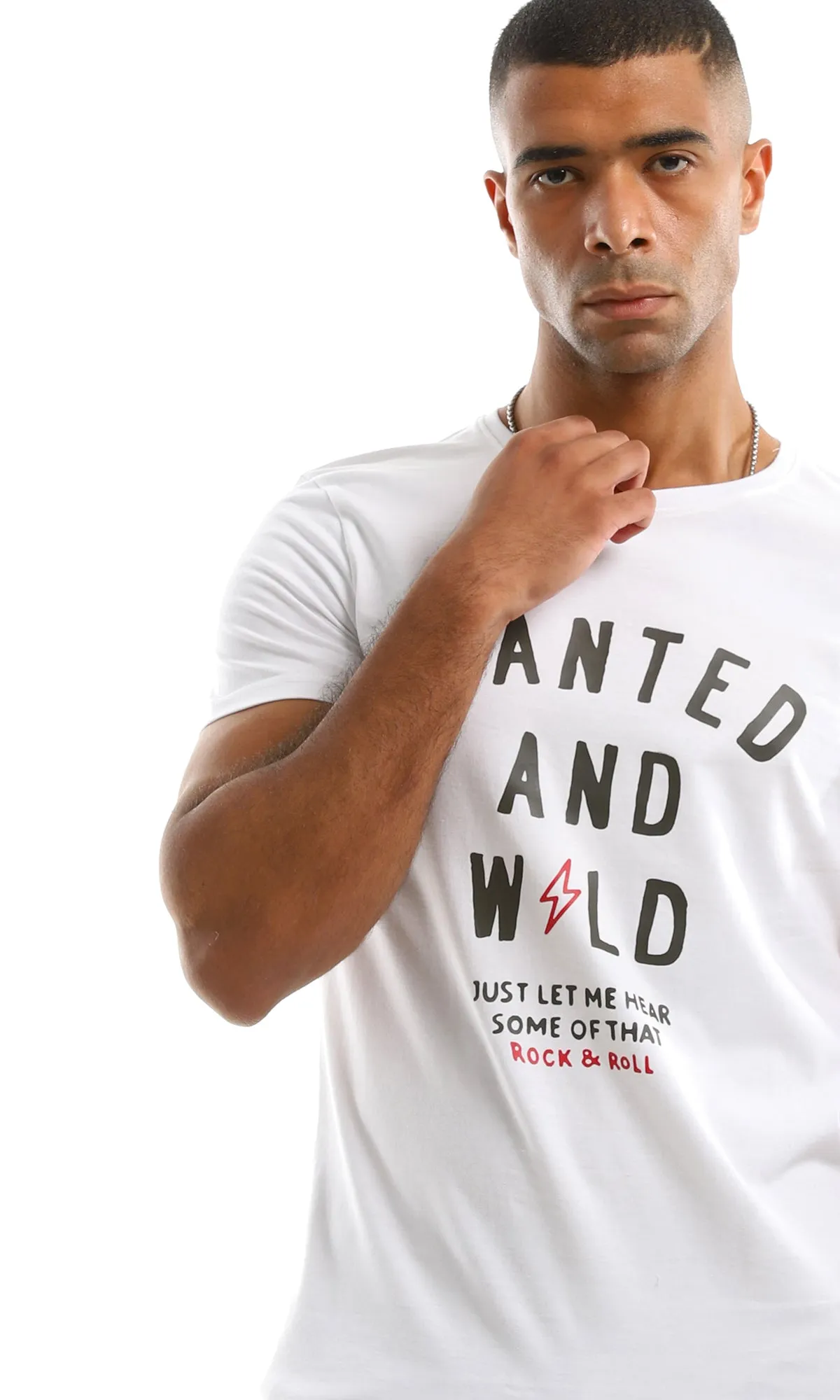97742 "Wanted & Wild" Printed White Tee