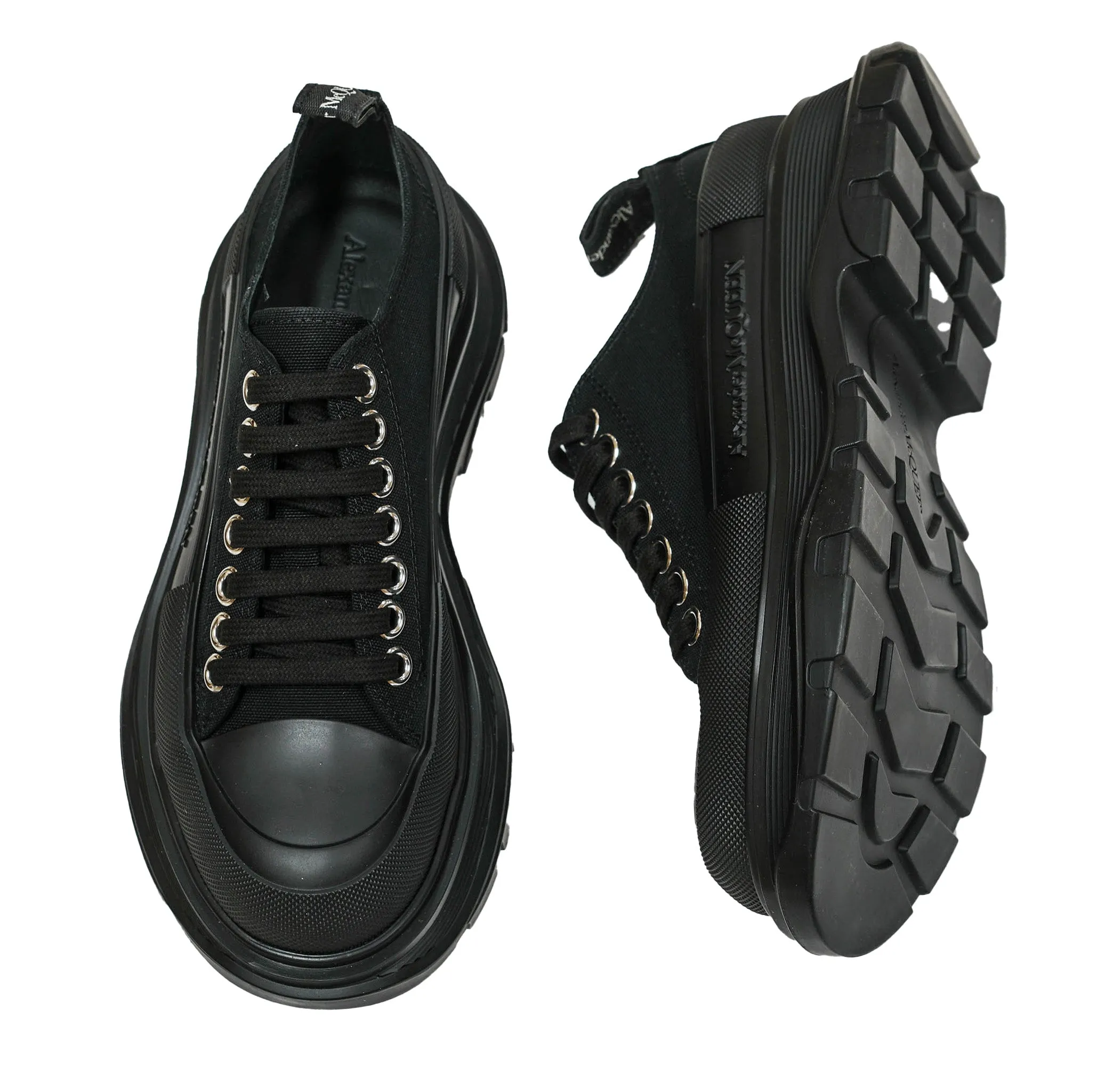 Alexander McQueen Women's Black Canvas Sneakers 697072 30% OFF