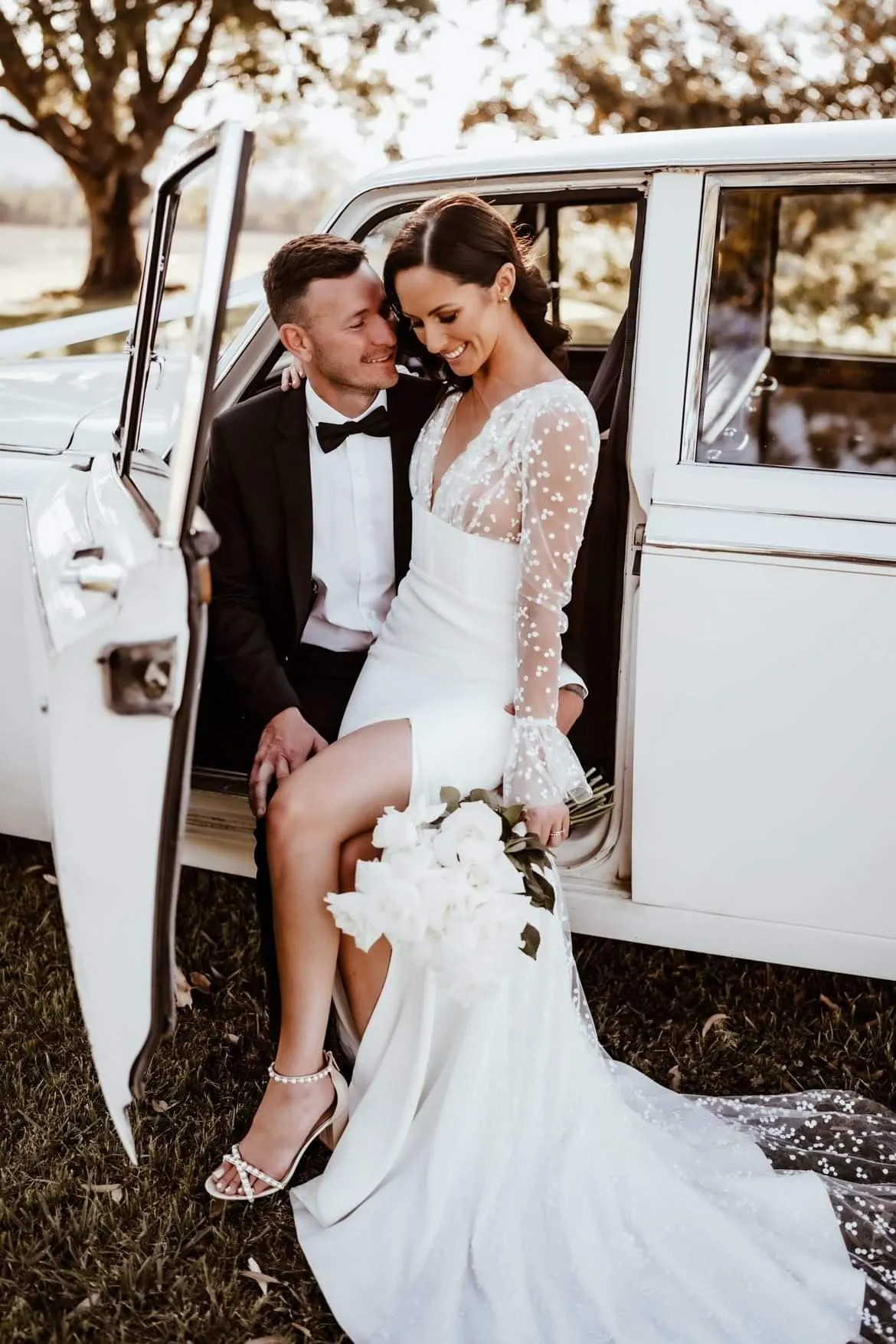 Alexene - Nude Pearl Low Block Bridal Heel