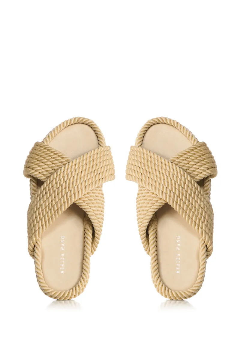 AZALEA WANG LEONIDAS BEIGE ROPE SANDAL