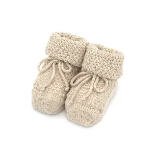Baby Shoes in Cross Knit - Beige