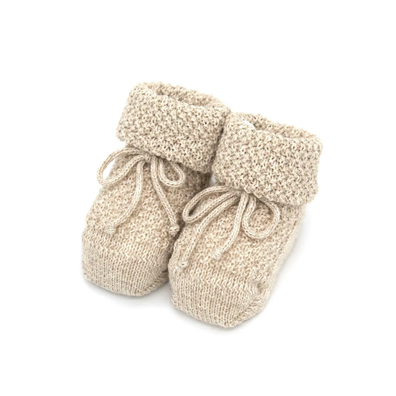 Baby Shoes in Cross Knit - Beige