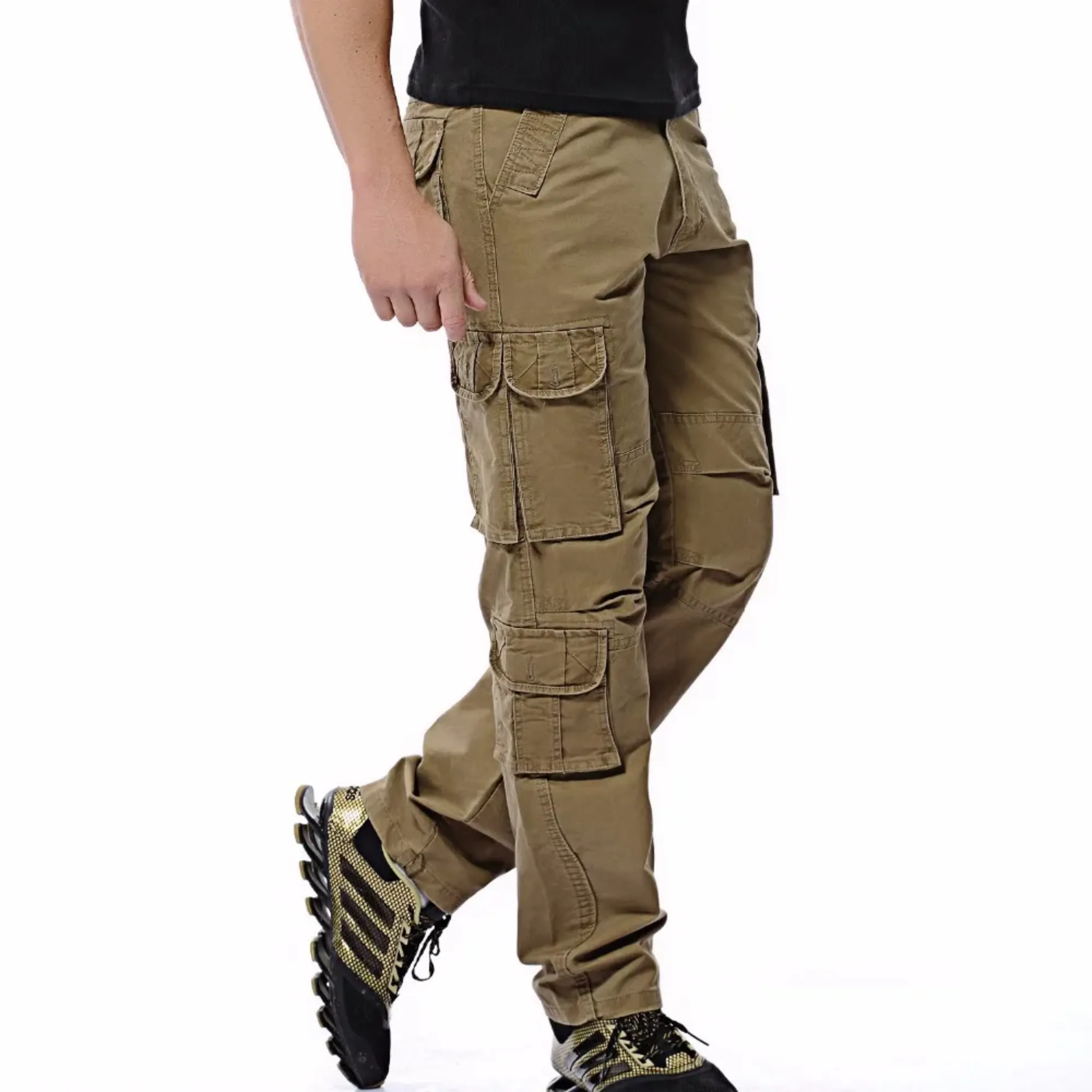Banks - Men's Khaki Multi-Pocket Cargo Pants