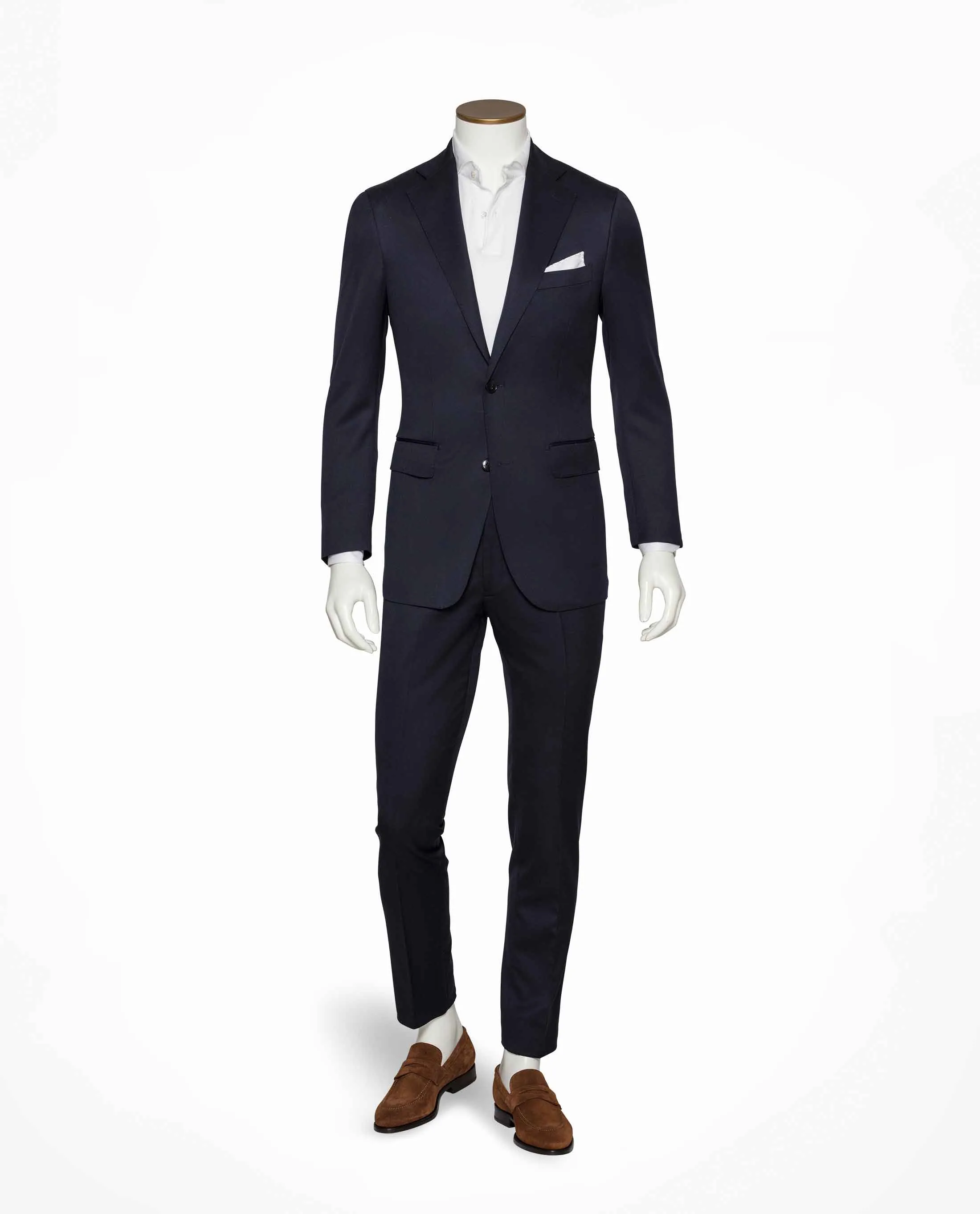Barberis Canonico 365 Doppio Ritorto S130 Merino Wool Navy Faille