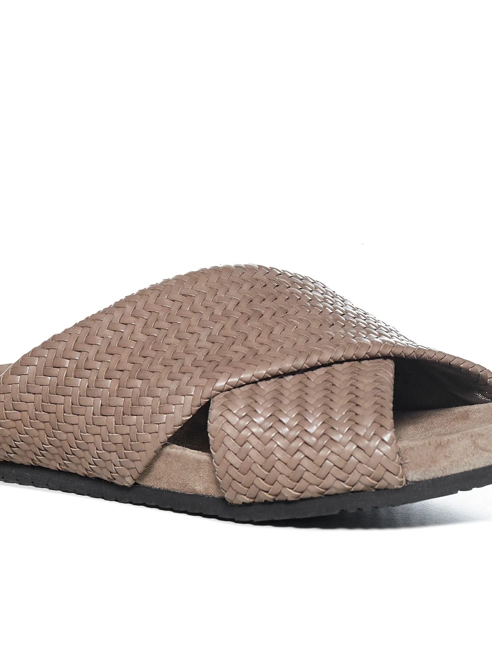 Brunello Cucinelli Cross Strap Open Toe Sandals