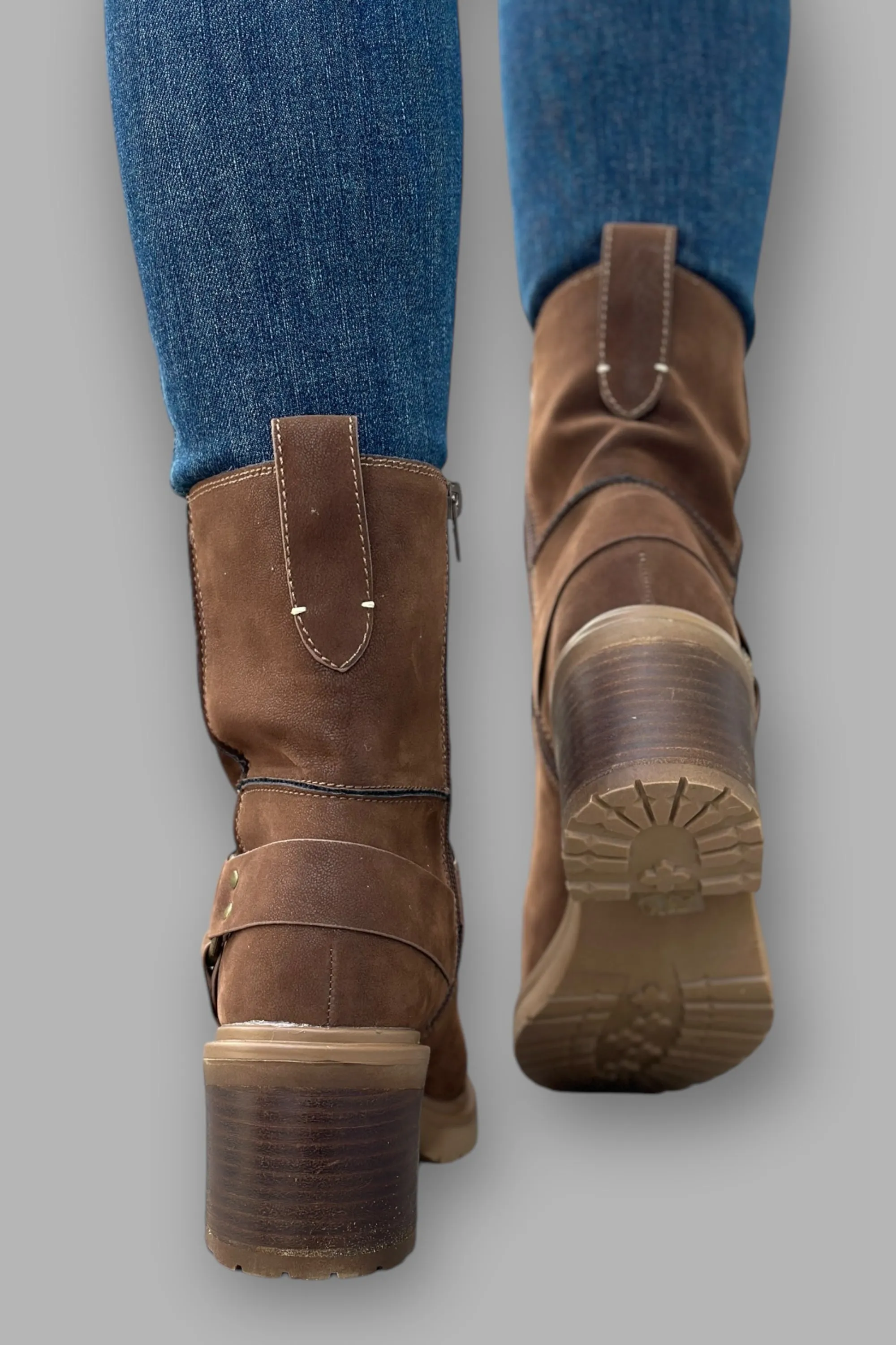 Clyde Moto Ankle Boots - Coffee