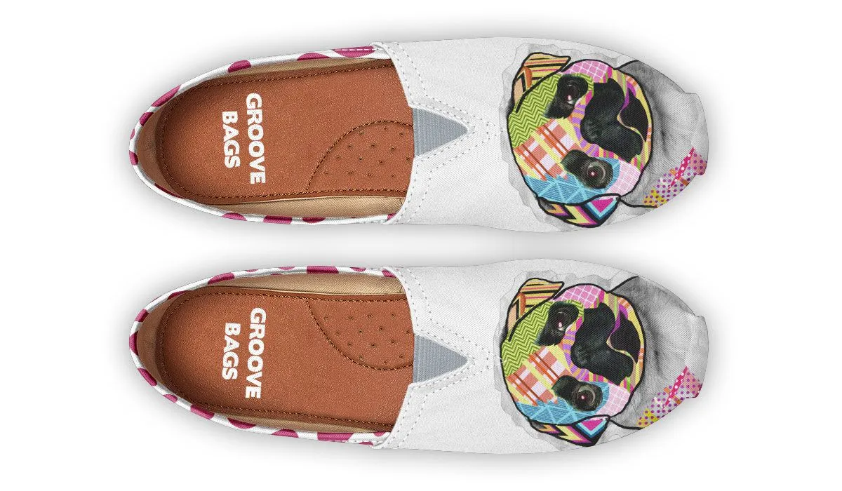 Collage Pup Pug Casual Shoes