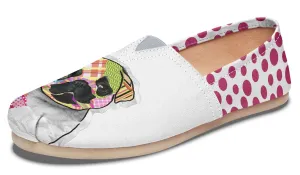 Collage Pup Pug Casual Shoes