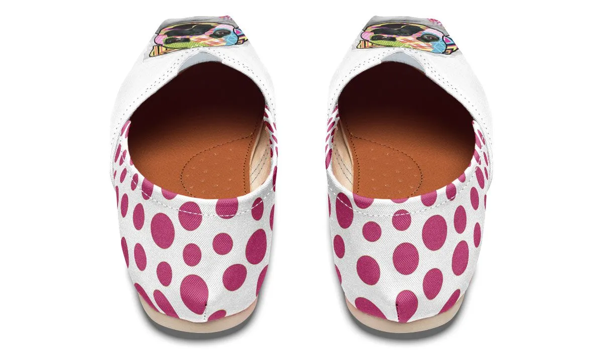 Collage Pup Pug Casual Shoes