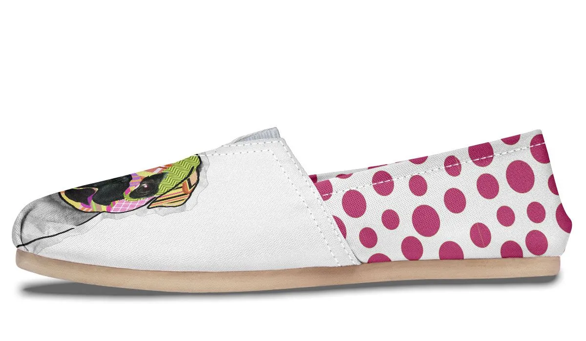 Collage Pup Pug Casual Shoes