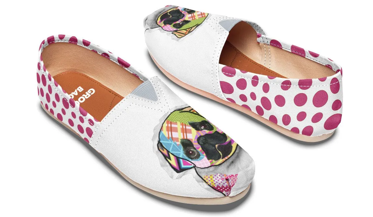 Collage Pup Pug Casual Shoes