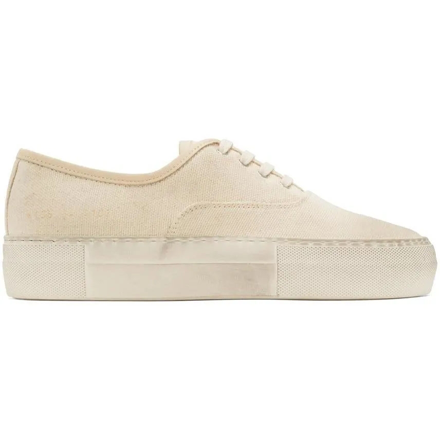 Common Projects Off-White Canvas Four Hole Sneakers