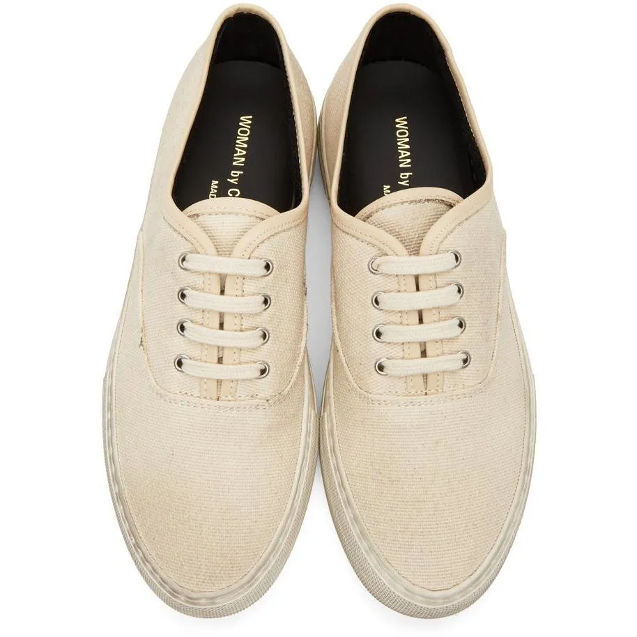 Common Projects Off-White Canvas Four Hole Sneakers