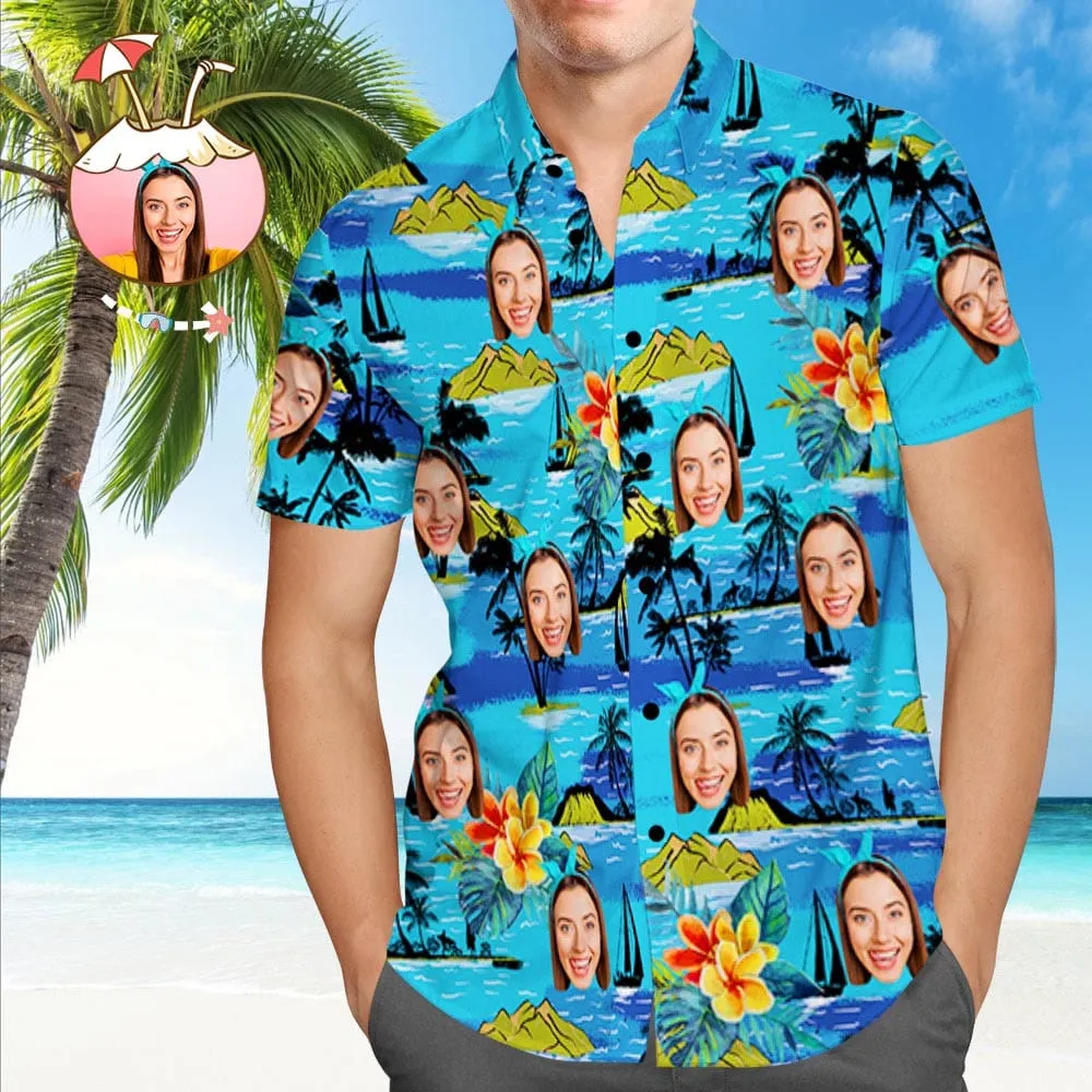 Custom Car Hawaiian Shirt Custom Tropical Shirts Men's All Over Print Hawaiian Shirt Gifts for Husband