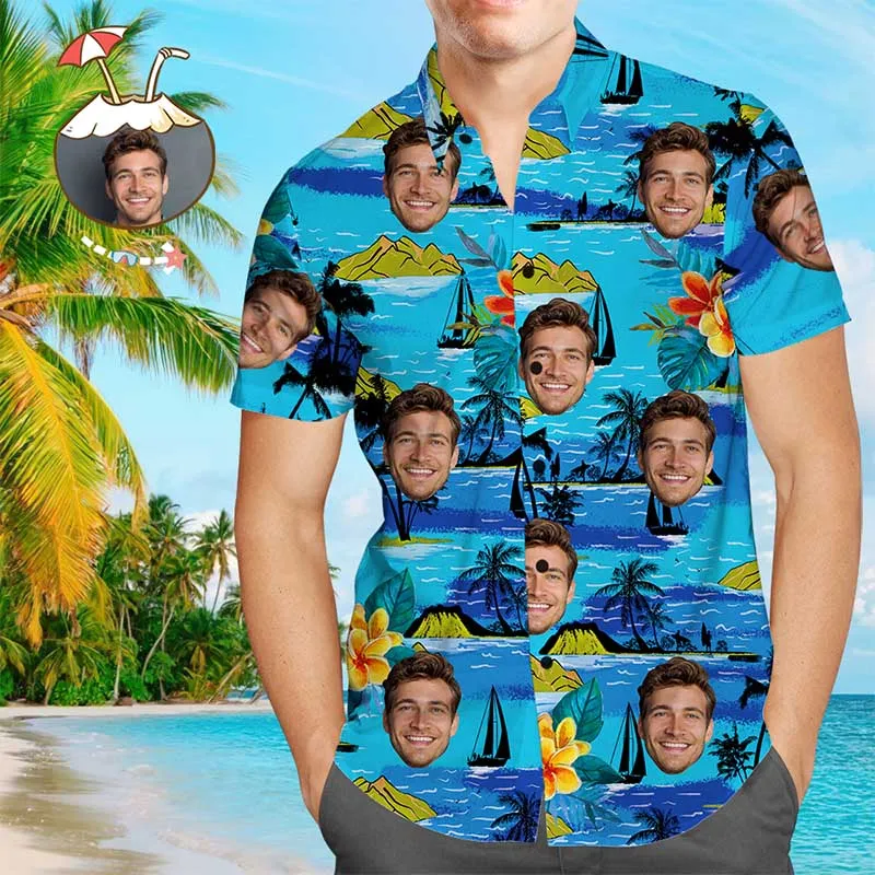 Custom Car Hawaiian Shirt Custom Tropical Shirts Men's All Over Print Hawaiian Shirt Gifts for Husband