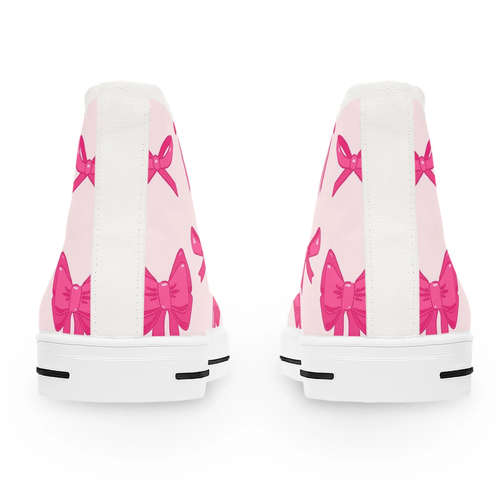 Cute Pink Ribbon Women's High Top Sneakers