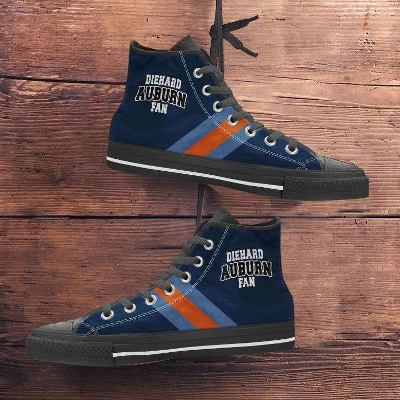 Diehard Auburn Fan Canvas High Top Shoes