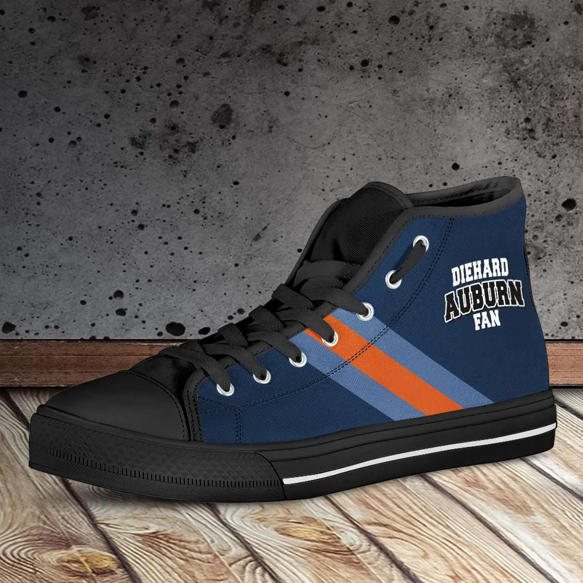 Diehard Auburn Fan Canvas High Top Shoes