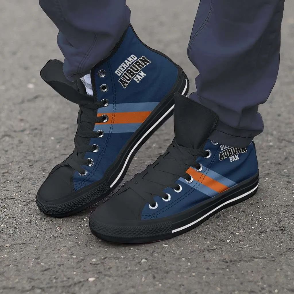 Diehard Auburn Fan Canvas High Top Shoes