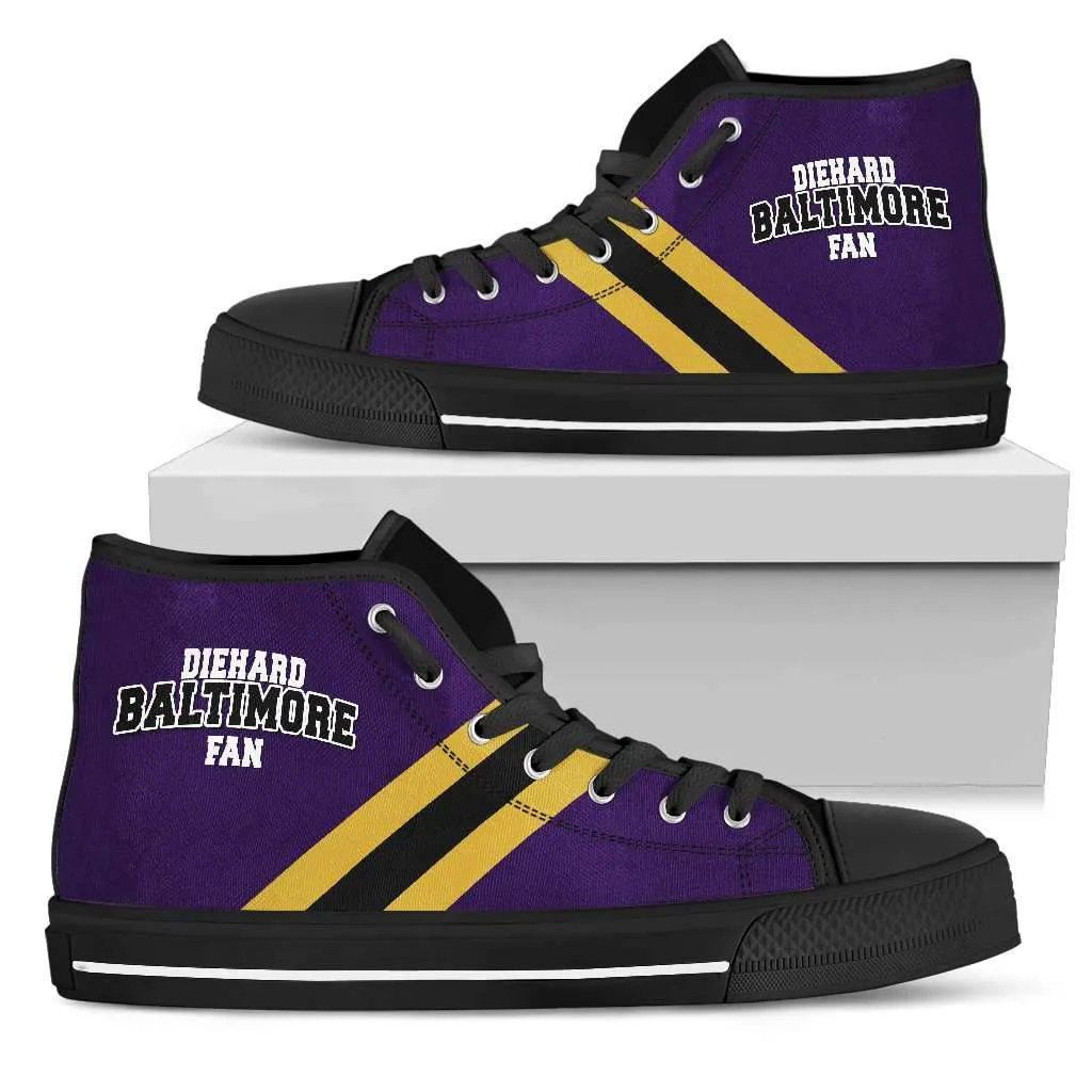 Diehard Baltimore Fan Canvas High Top Shoes