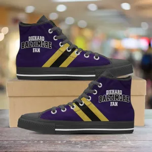Diehard Baltimore Fan Canvas High Top Shoes