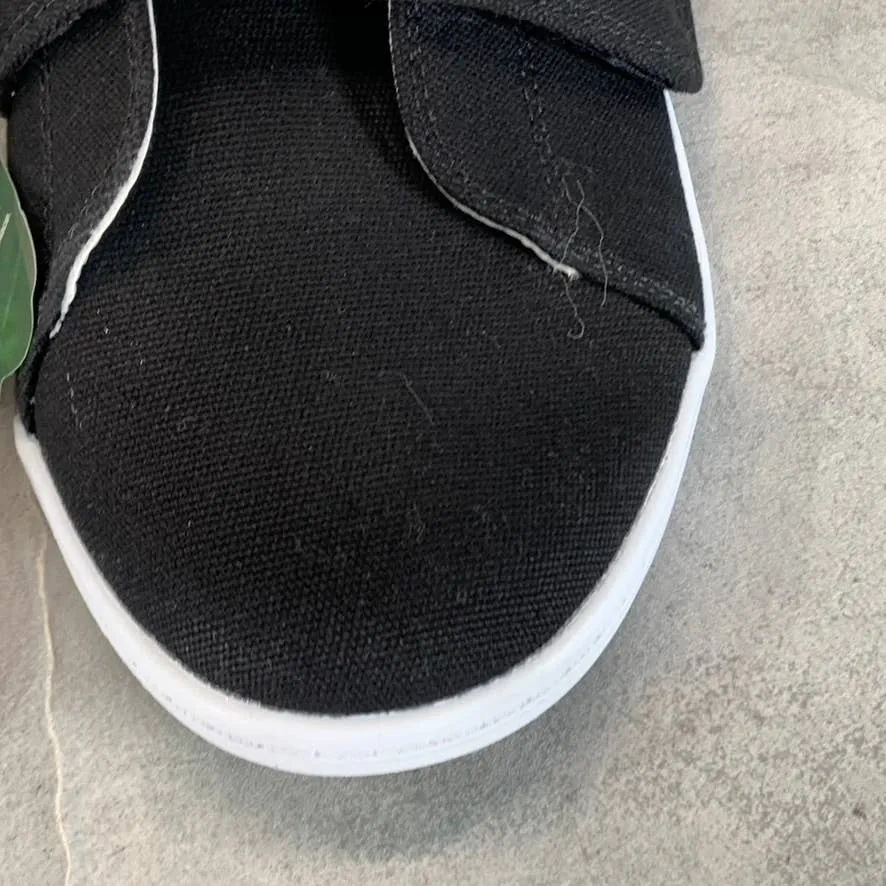 GOATS Men's Black Canvas The 573 Wide-Strap Round-Toe Slip-on Sneakers SZ 11