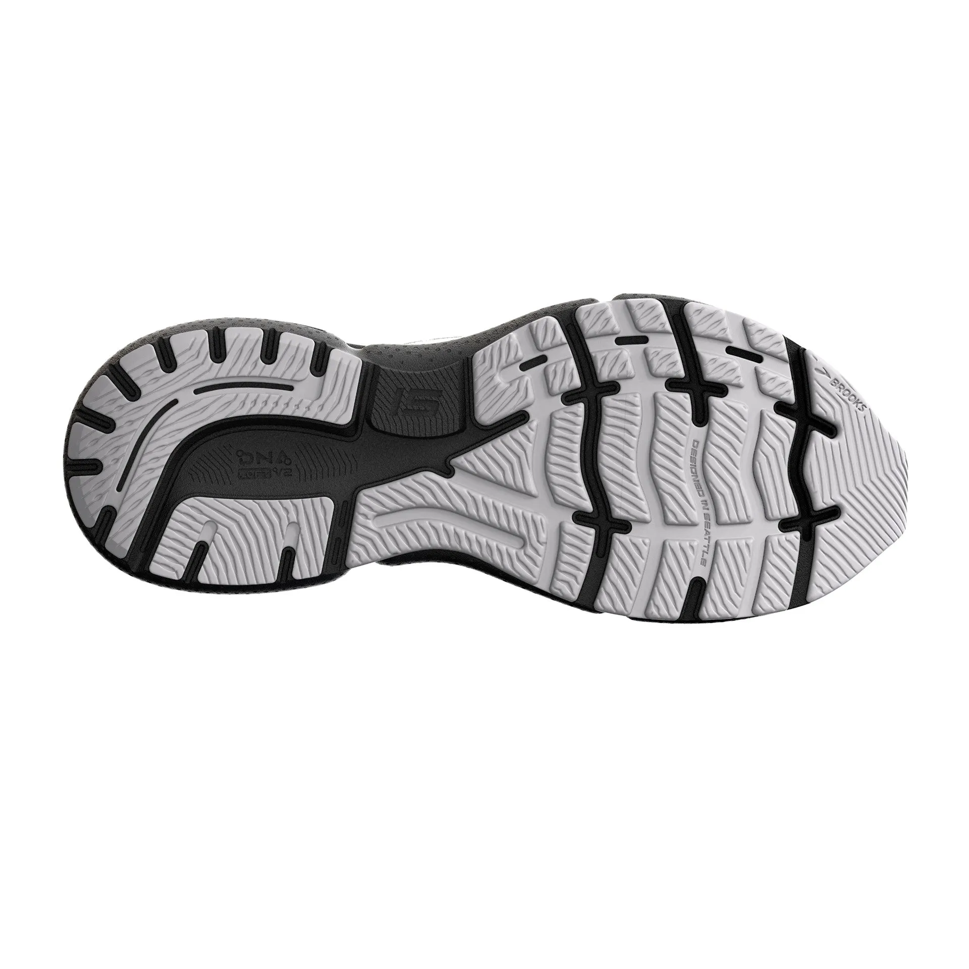 MENS BROOKS GHOST 15 - WHITE/EBONY/BLACK