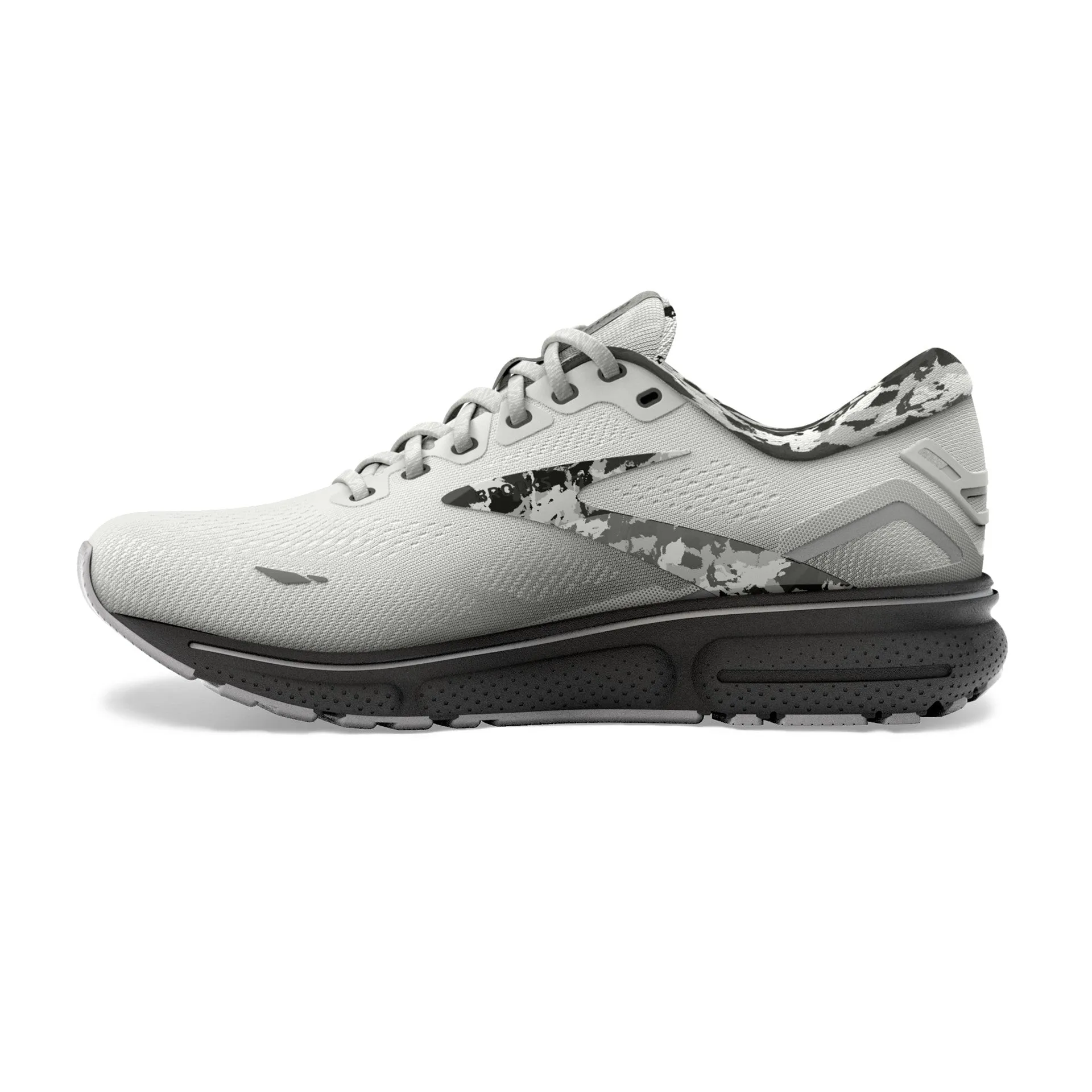 MENS BROOKS GHOST 15 - WHITE/EBONY/BLACK