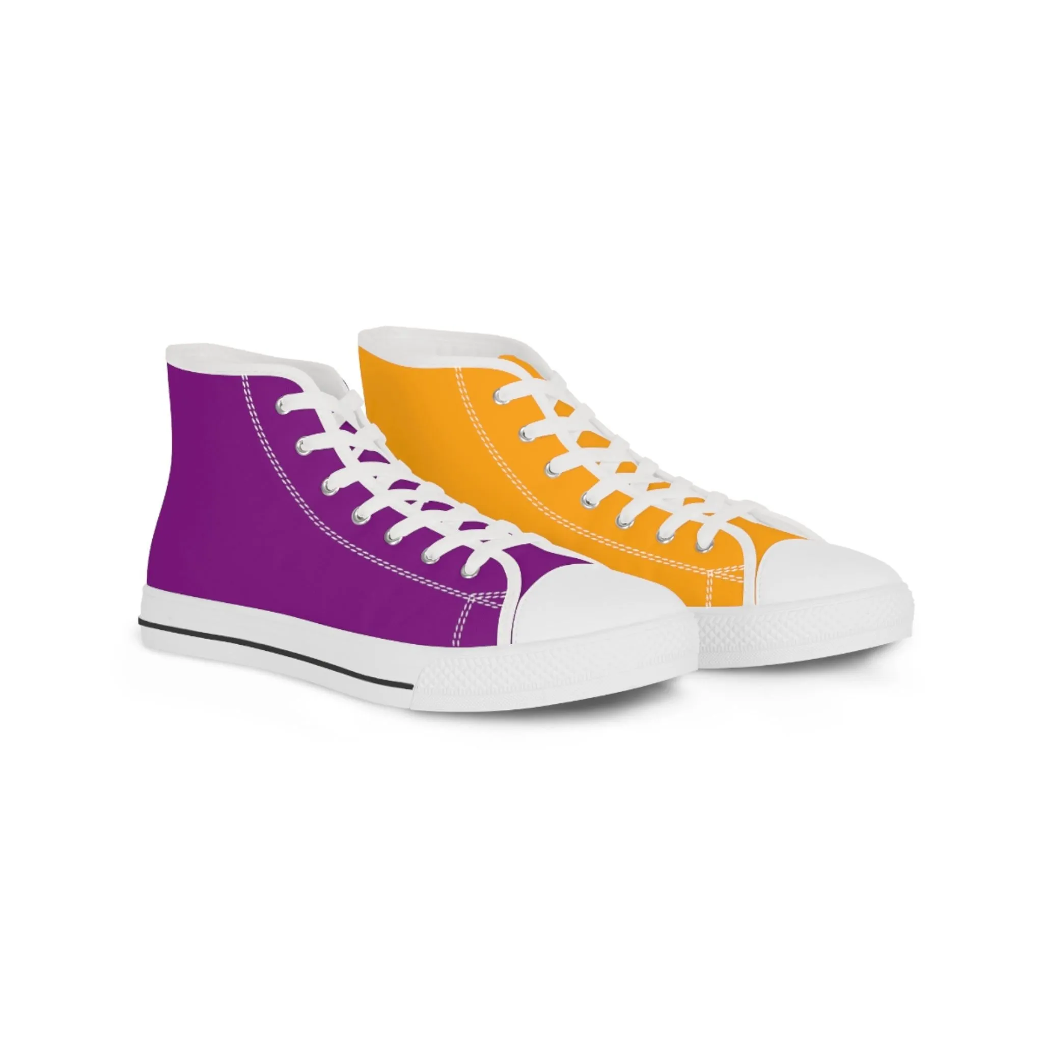 Men's Orange & Purple Mismatched High Top Sneakers