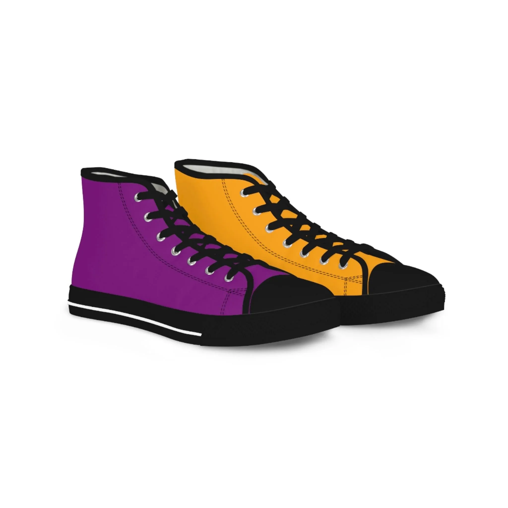Men's Orange & Purple Mismatched High Top Sneakers