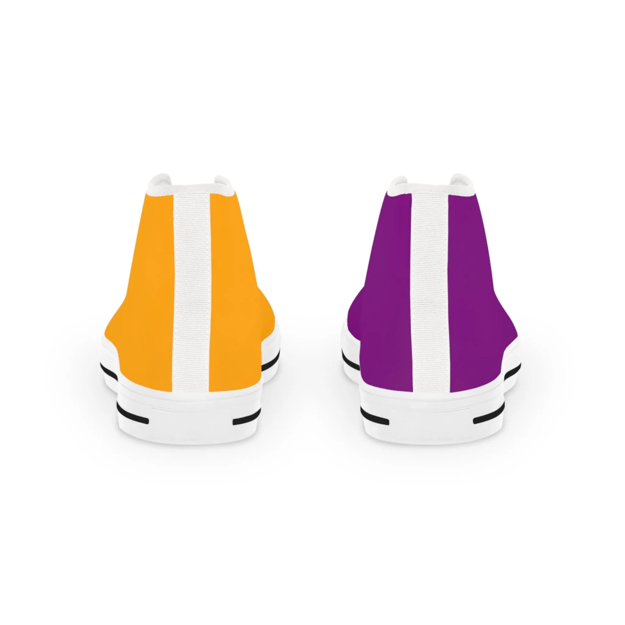 Men's Orange & Purple Mismatched High Top Sneakers