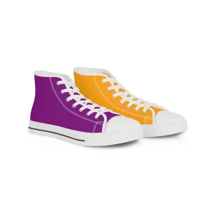 Men's Orange & Purple Mismatched High Top Sneakers