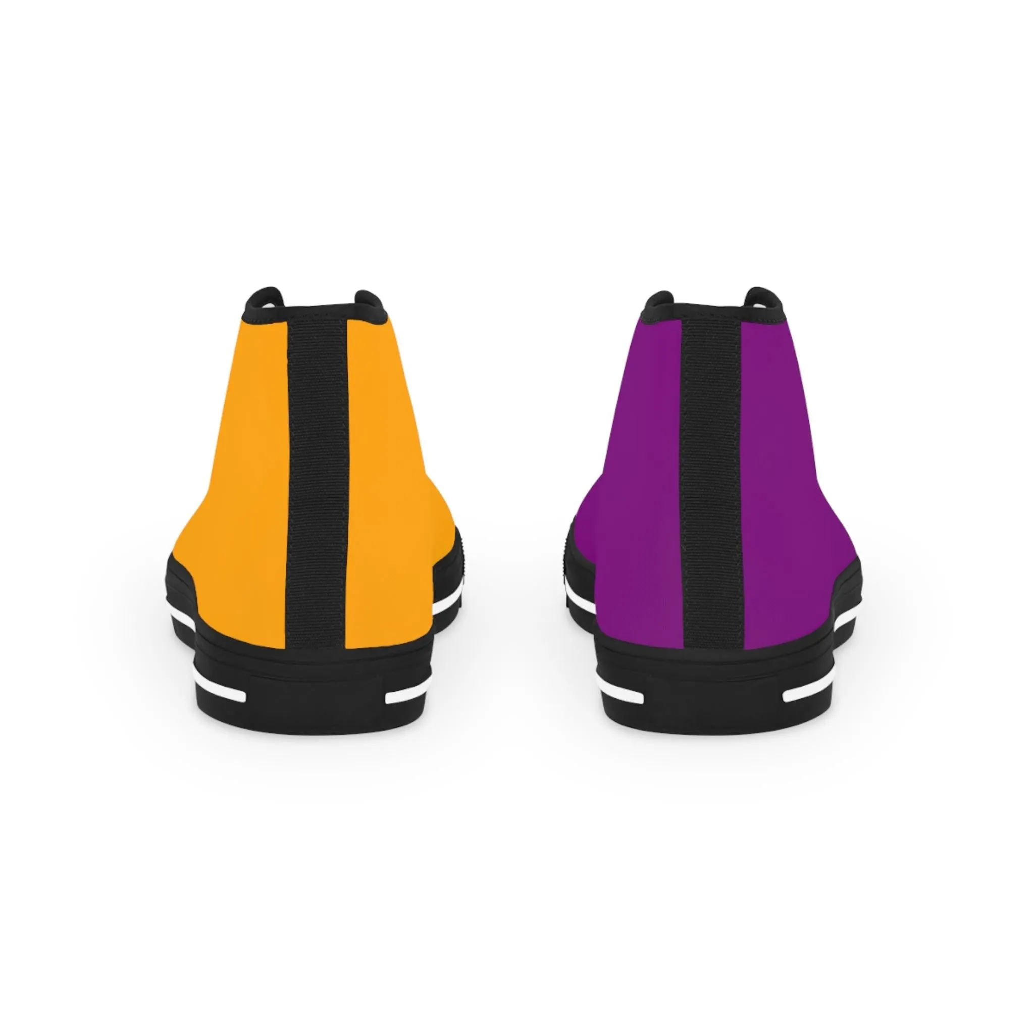 Men's Orange & Purple Mismatched High Top Sneakers