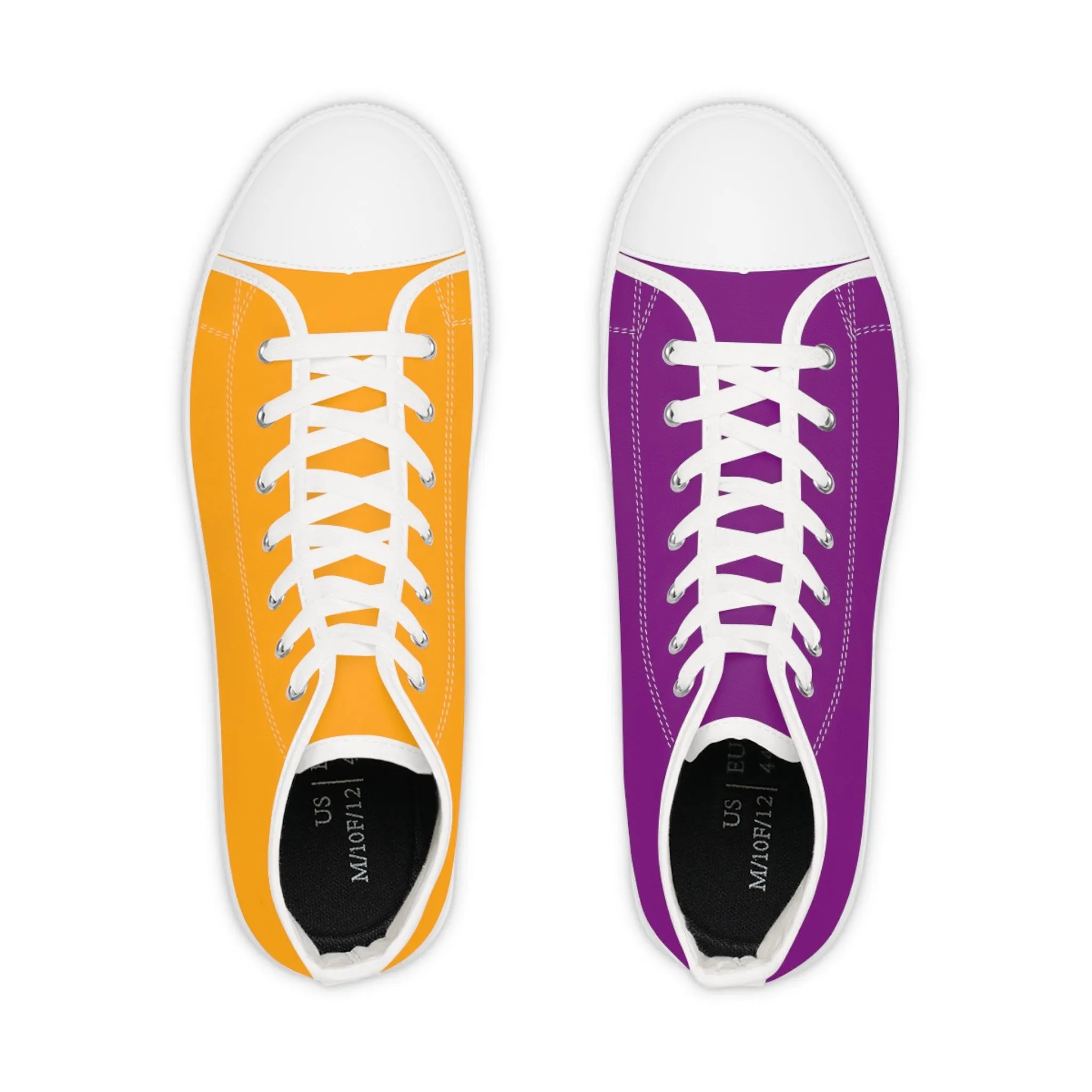 Men's Orange & Purple Mismatched High Top Sneakers