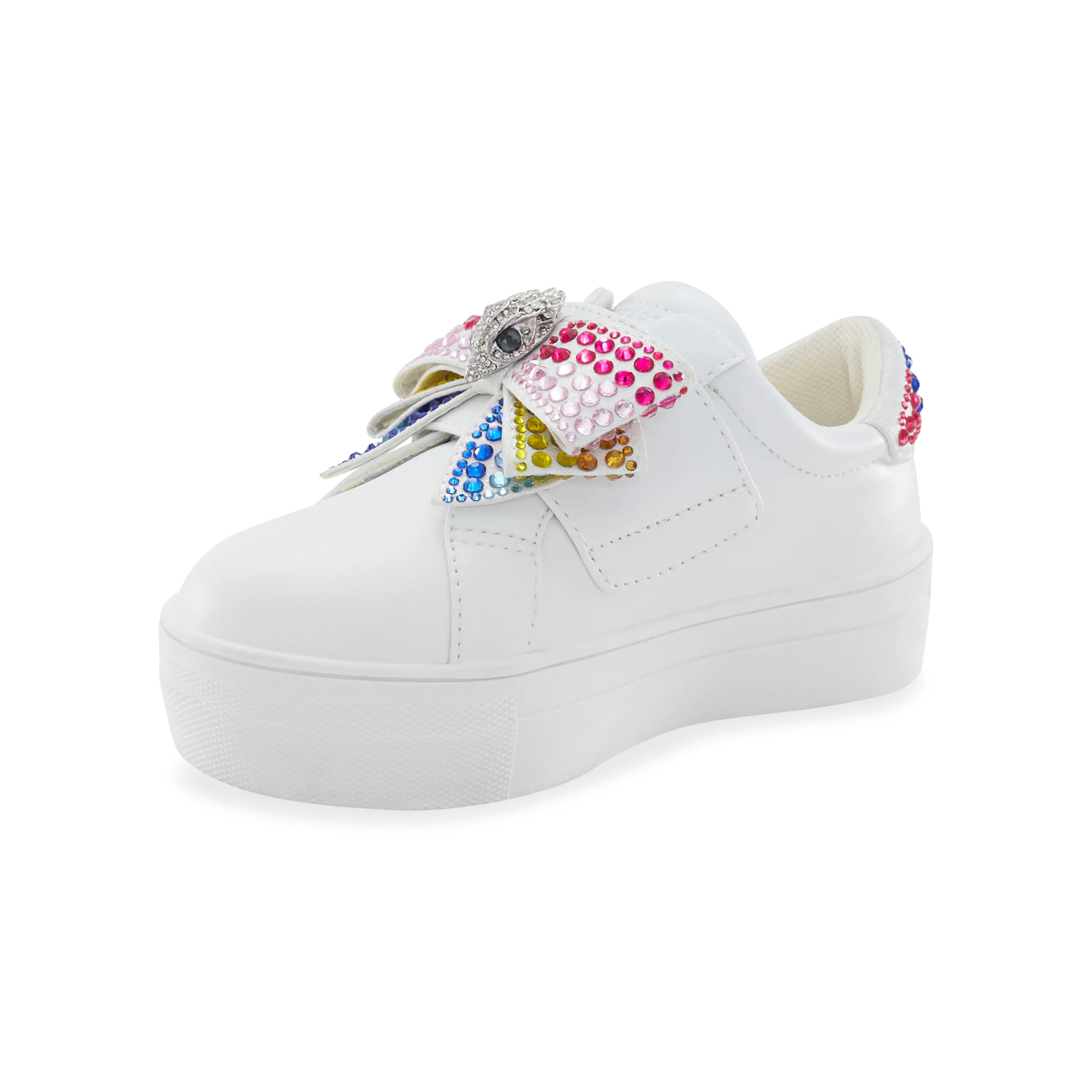 Mini Laney Bow Sneaker - Big Kid White Multi