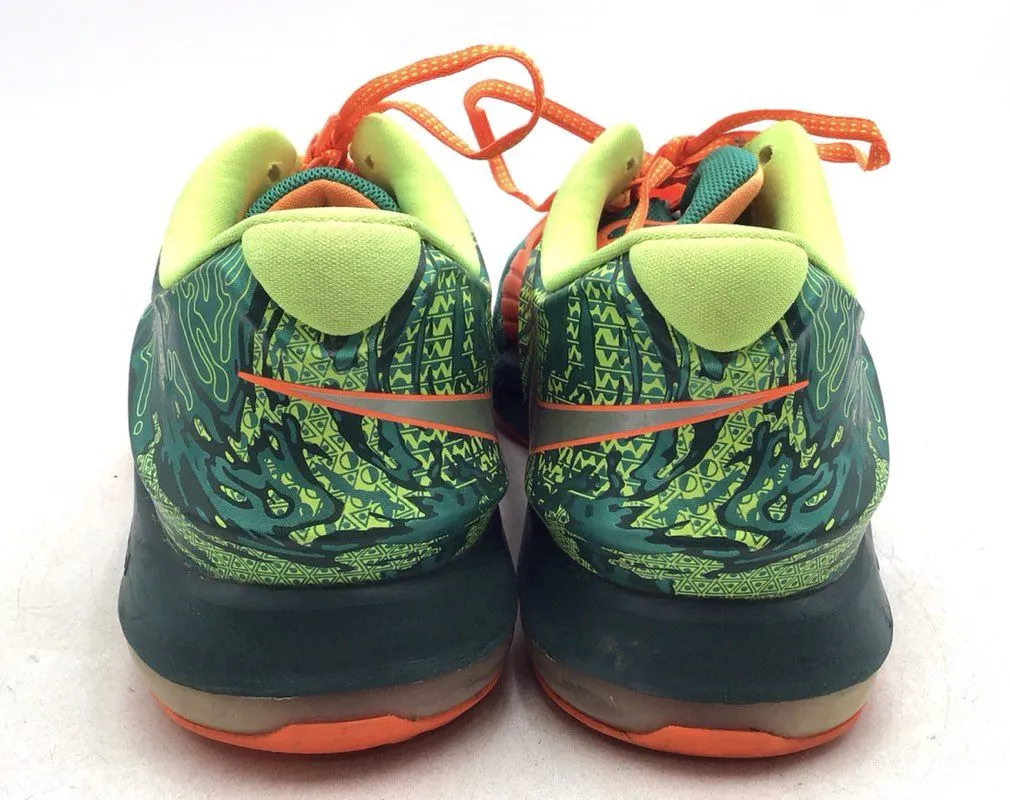 Nike Men's Kd 7 Weatherman Green Orange Running Athletic Shoes - Size 11.5