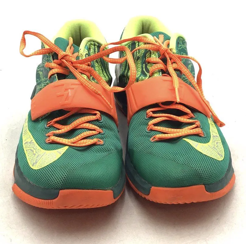 Nike Men's Kd 7 Weatherman Green Orange Running Athletic Shoes - Size 11.5